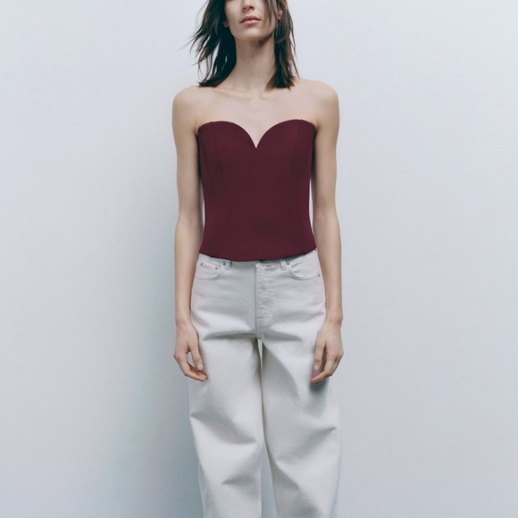 ZARA BLOGGERS FAVORITE SWEETHEART NECKLINE BUSTIER - Picture 4 of 17